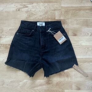 Reformation Wilder High Rise Relaxed Jean Shorts Black - Size 24